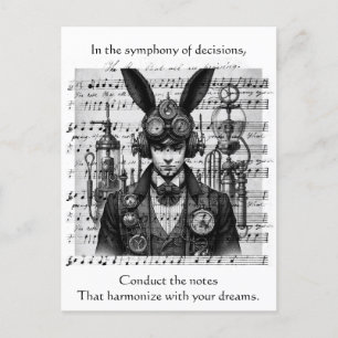 Steampunk Music Man Postkarte
