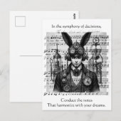 Steampunk Music Man Postkarte (Vorne/Hinten)