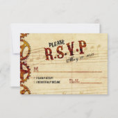 Steampunk Musical Wedding RSVP Card (Vorderseite)
