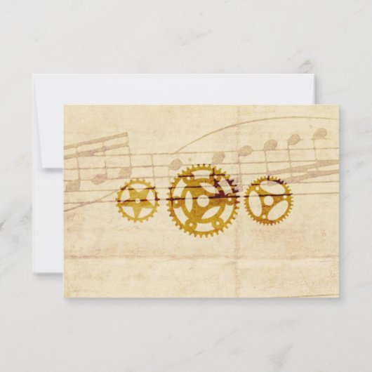 Steampunk Musical Wedding RSVP Card (Rückseite)