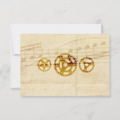 Steampunk Musical Wedding RSVP Card Karte (Rückseite)