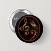 Steampunk Musik-Entwurfs-Knopf-Button Button (Vorne & Hinten)