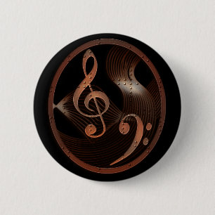 Steampunk Musik-Entwurfs-Knopf-Button Button