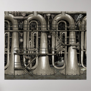 Steampunk Musik-Fabrik Poster