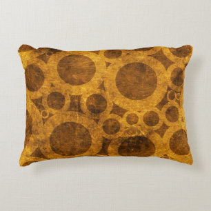 Steampunk Muster Grunge Brown Gold Accent Pillow Dekokissen
