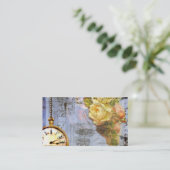 Steampunk n Rose TimeTrack Visitenkarten Visitenkarte (Stehend Vorderseite)