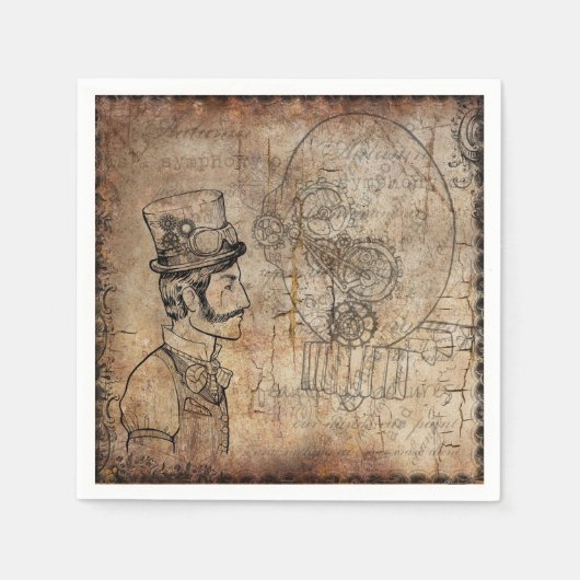 Steampunk Napkin Designs Serviette (Vorderseite)