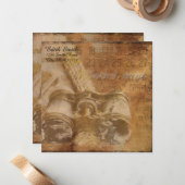 Steampunk Nautical Binoculars Scrapbook Stationary Mitteilungskarte (Vorderseite/Rückseite Beispiel)