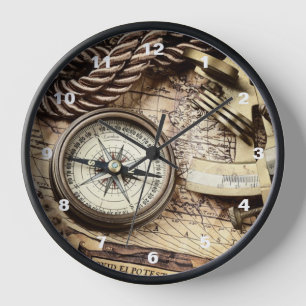 Steampunk nautical rope antiker Kompass an der Küs Uhr