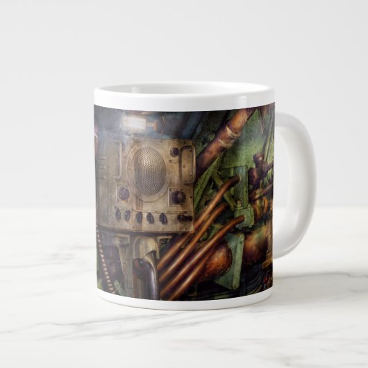 Steampunk - Naval - Die Comm-Station Jumbo-Tasse (Vorderseite Rechts)