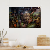 Steampunk - Naval - Die Comm-Station Poster (Küche)