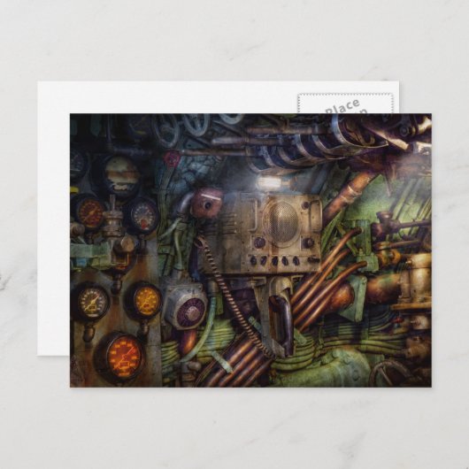 Steampunk - Naval - Die Comm-Station Postkarte (Vorne/Hinten)