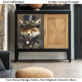 Steampunk Niedlich Elegant Fox BR7 Decoupage Seidenpapier