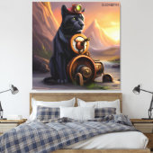 Steampunk Niedlich Panther Rusty Fantasy Vintag Leinwanddruck (Insitu (Schlafzimmer))
