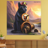 Steampunk Niedlich Panther Rusty Fantasy Vintag Leinwanddruck (Insitu (Wohnzimmer))