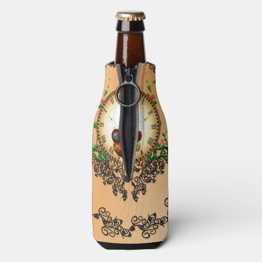 Steampunk, niedliche Eule Flaschenkühler (Flasche Rückseite)