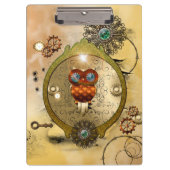 Steampunk, niedliche Eule Klemmbrett (Vorderseite)