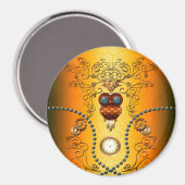 Steampunk, niedliche Eule Magnet (Vorderseite/Rückseite)