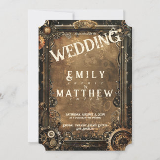 Steampunk Noir Affair Einladung zur Hochzeit