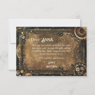 Steampunk Noir Affair Wedding Dankeschön Card Dankeskarte