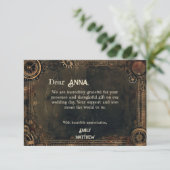 Steampunk Noir Affair Wedding Dankeskarte (Stehend Vorderseite)