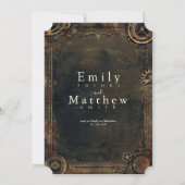 Steampunk Noir Affair Wedding Einladung (Rückseite)