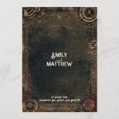 Steampunk Noir Affair Wedding Menu Menükarte (Rückseite)