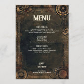 Steampunk Noir Affair Wedding Menu Menükarte (Vorderseite)