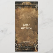 Steampunk Noir Affair Wedding Menu Menükarte (Rückseite)