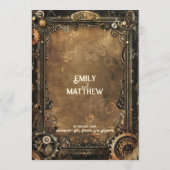 Steampunk Noir Affair Wedding Menu Menükarte (Rückseite)