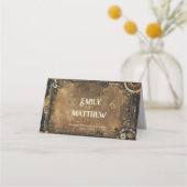 Steampunk Noir Affair Wedding Platzkarte (Rückseite)