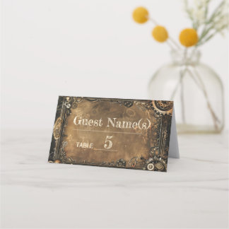 Steampunk Noir Affair Wedding Platzkarte