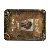 Steampunk Noir Affair Wedding rettet das Datum Magnet (Horizontal)