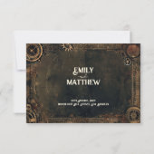 Steampunk Noir Affair Wedding RSVP Card Dankeskarte (Rückseite)