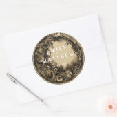 Steampunk Noir Affair Wedding Runder Aufkleber (Umschlag)
