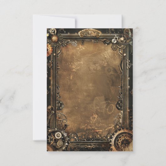 Steampunk Noir Affair Wedding Save The Date (Rückseite)