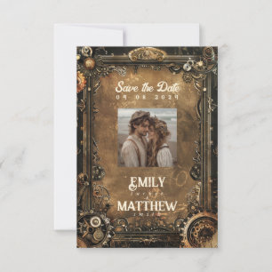 Steampunk Noir Affair Wedding Save The Date