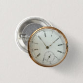 Steampunk Nostalgic Tempus Fugit Fob Watch Button (Vorne & Hinten)