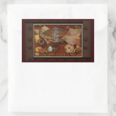 Steampunk Nostalgic Viktorianisch Collage Art Rechteckiger Aufkleber (Tasche)