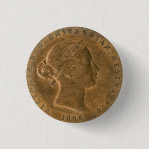 Steampunk nostalgische britische Penny-Kunst von 1 Button