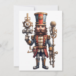 Steampunk Nutcracker Grußkarte Feiertagskarte