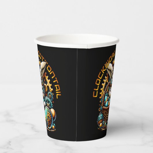 Steampunk Oaster Bunny Pappbecher (Rechts)