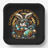 Steampunk Oaster Bunny Pappteller (Vorderseite)