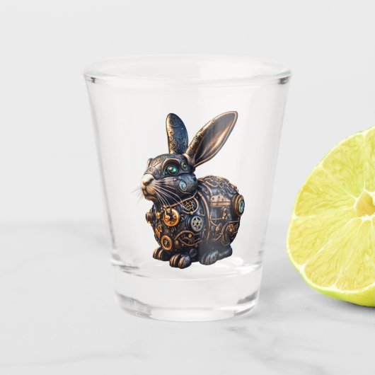 Steampunk Oaster Bunny Schnapsglas (Vorderseite)