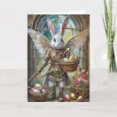 Steampunk Oaster Bunny Warrior Angel Karte (Vorderseite)