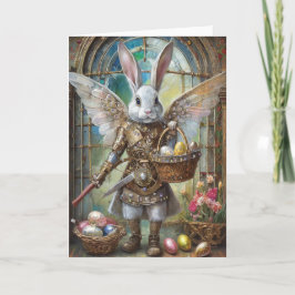 Steampunk Oaster Bunny Warrior Angel Karte