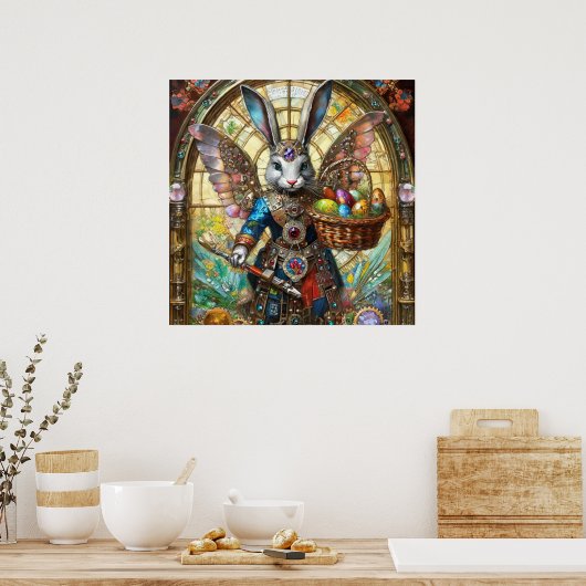 Steampunk Oaster Bunny Warrior Angel Poster (Küche)