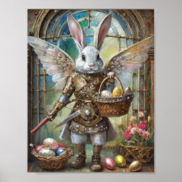Steampunk Oaster Bunny Warrior Angel Poster
