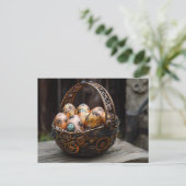 Steampunk Oaster Greetings Feiertagspostkarte (Stehend Vorderseite)