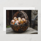 Steampunk Oaster Greetings Feiertagspostkarte (Vorne/Hinten)